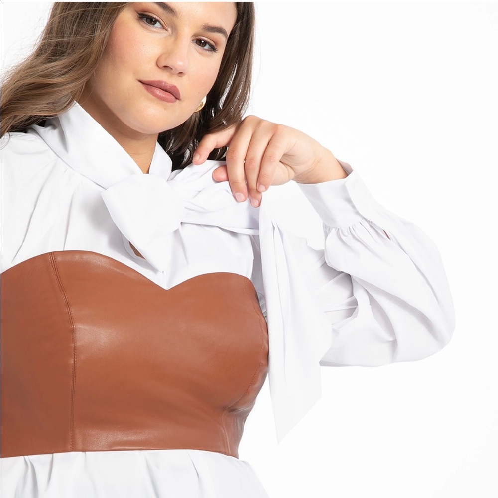🤎Cute faux leather bustier🤎